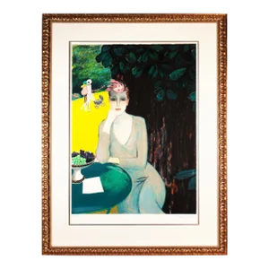 Jean-Pierre Cassigneul, "La Lettre" Large color lithograph, 1990