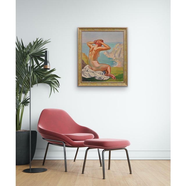 Raymond Moritz, A Liberated Lady on the Cliffs, 1942, Oil on Canvas, Framed For Sale - Image 12 of 18