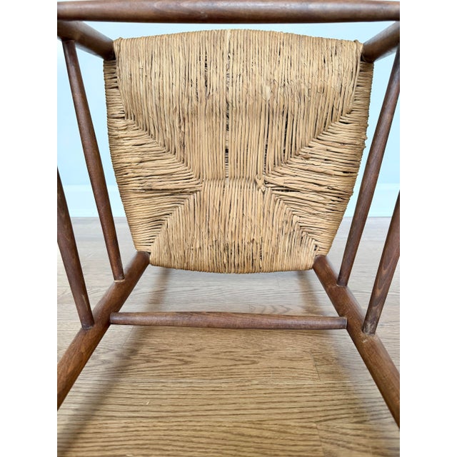1950s Mid-Century Italian Modern Rush Seat Ladder-Back Chair in the Manner of Gio Ponti For Sale - Image 5 of 9