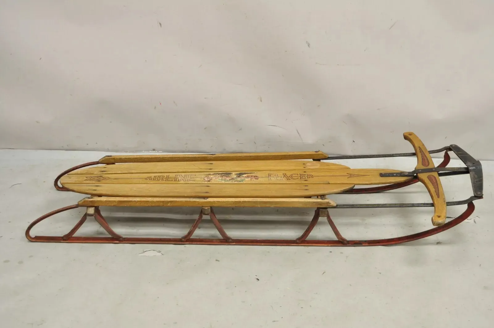 Vintage Flexible Flyer Airline Racer No 60 Wooden Sled Planet Jr