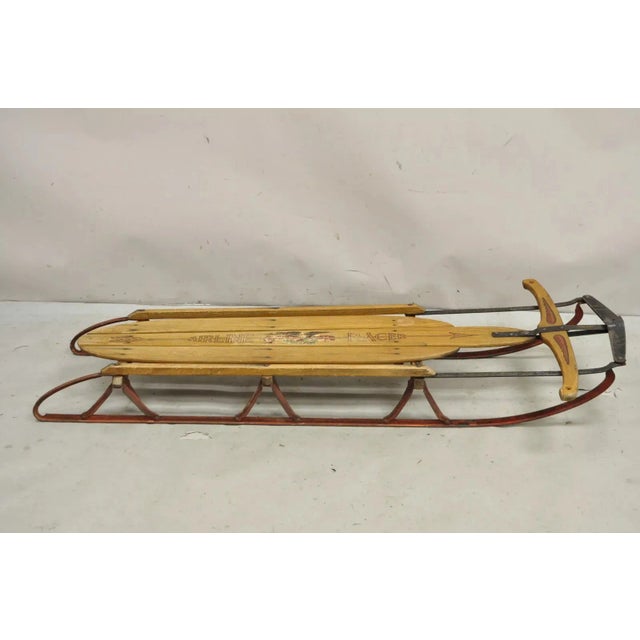 Vintage Flexible Flyer Airline Racer No 60 Wooden Sled Planet Jr Usa For Sale - Image 10 of 10