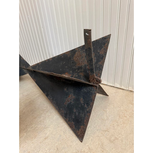 Black Large Nautical Folk Art Metal Sculpture - 1930's Boat Day Signal For Sale - Image 8 of 8