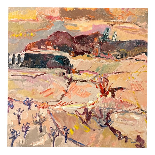 Jean Krille, Landscape 141, Oil on Masonite For Sale