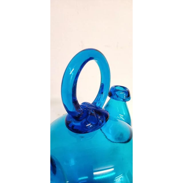 Blue Crystal Bottle, Spain, 1980s For Sale - Image 4 of 9