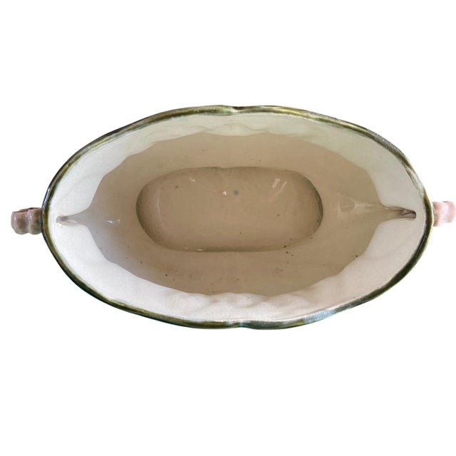 Forest Green French Art Nouveau Majolica Planter, 1890s For Sale - Image 8 of 10