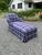 Early 20th Century Louis XVI Style Upholstered Blue Tartan Plaid Chaise Lounge For Sale - Image 4 of 8