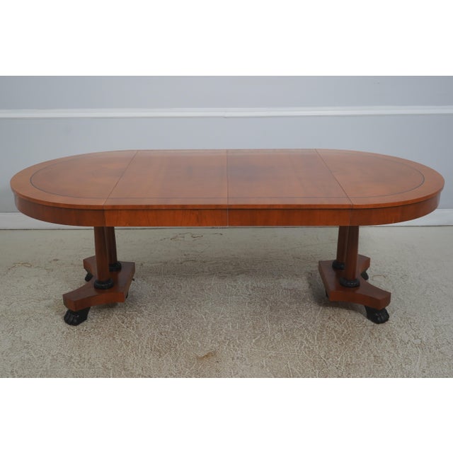Baker Neoclassical Cherry Inlaid Round Dining Table For Sale - Image 12 of 18