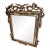 Vintage Mid Century Gold Wall Mirror For Sale
