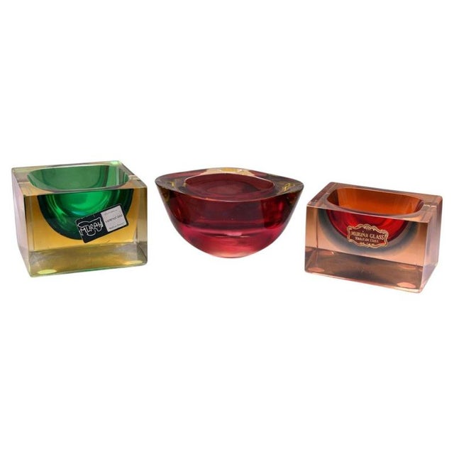 Vintage Murano Sommerso Glass Bowls by Flavio Poli for Seguso, Italy, 1950s, Set of 3 For Sale - Image 9 of 9