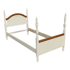 1950s Vintage Drexel Off White French Provincial Twin XL Bed