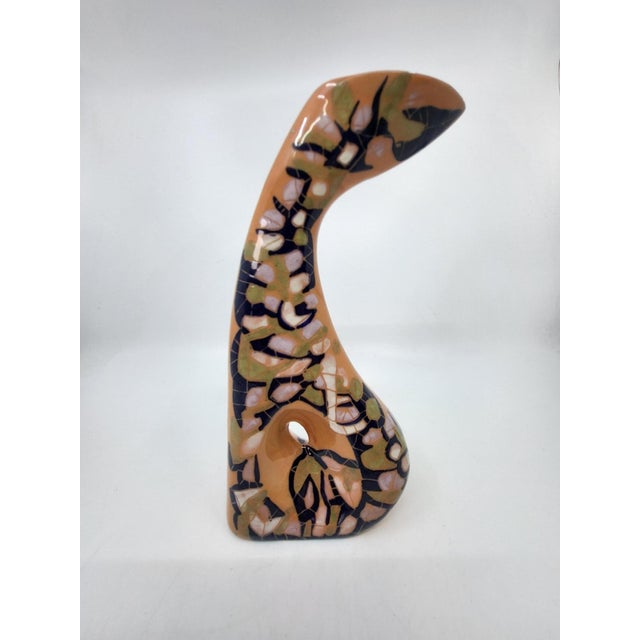A sublime and authentic glazed ceramic soliflore vase, created by the ceramic artist gabrielle mackiewicz during the...