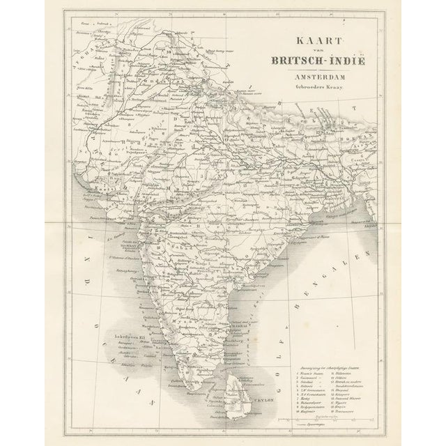 Antique Map of British India with Princely States and Railways, 1859 For Sale - Image 9 of 9