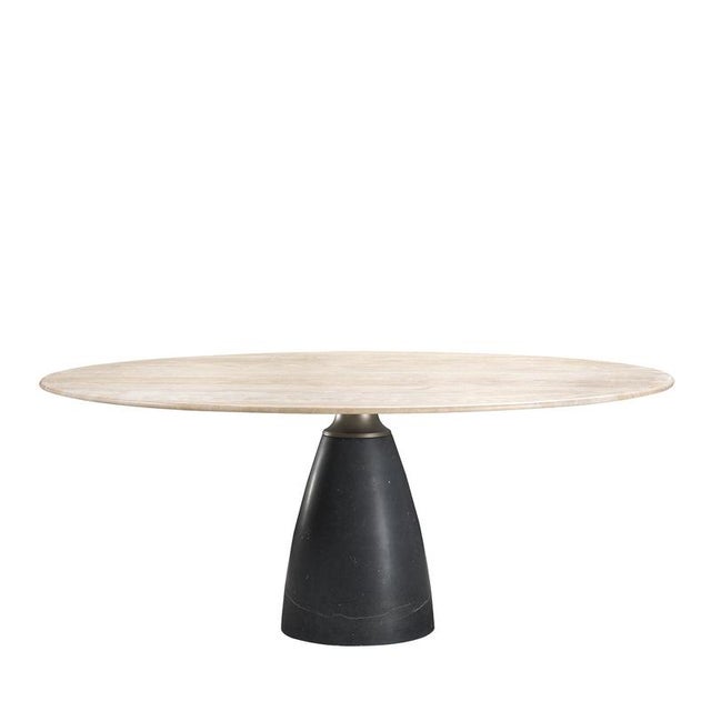 Not Yet Made - Made To Order Lancillotto Round Travertine and Marble Table by Paolo Rizzato For Sale - Image 5 of 5