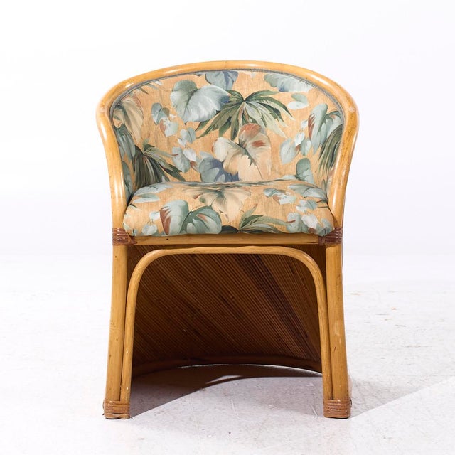 Mid 20th Century Gabriella Crespi Style Pencil Reed Mid Century Rattan Dining Chairs - Set of 4 For Sale - Image 5 of 12