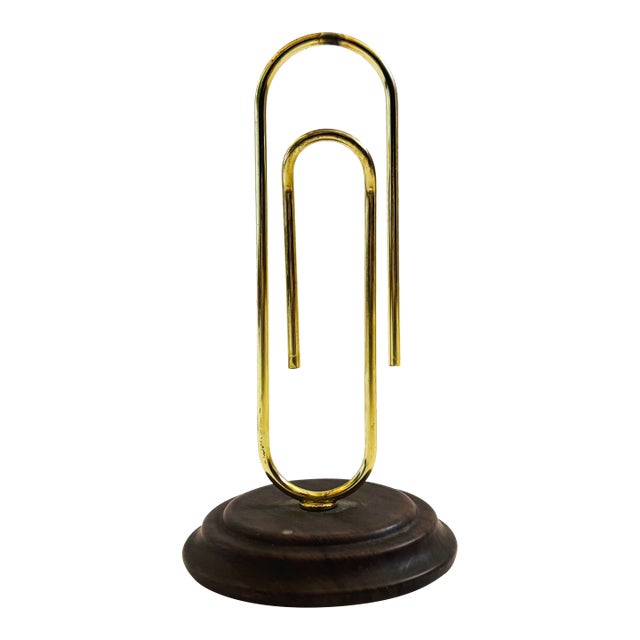 Large Vintage Brass Paperclip Note Holder / Letter Holder For Sale
