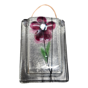 Doug Latta's Fused Glass Bud Vase Hanging Wall Pocket Flowers