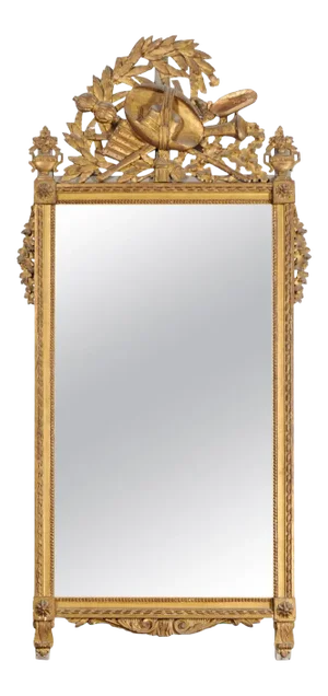 Late 18th Century Louis XVI French Period Giltwood Mirror