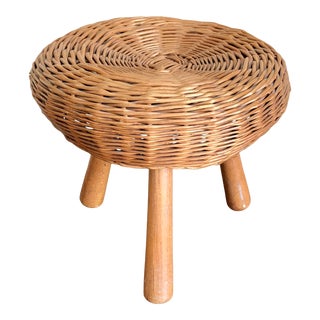 Mid Century Tony Paul Wicker Stool For Sale