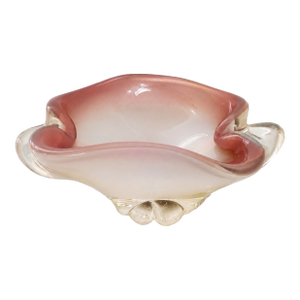 Vintage Murano Pink and Opalescent Glass Bowl Catchall
