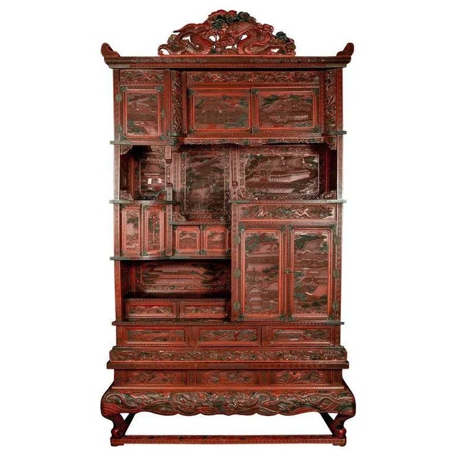 Antique 19th Century Cinnabar Treasure Cabinet For Sale - Image 11 of 11