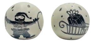 1980s Emilia Castillo Pure Silver & Porcelain Salt & Pepper Shakers, Mexican Modernism