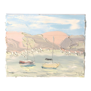 Pittwater Rpayc Study 1 (22.8.22) - Plein Air Textured Landscape Oil Painting by Sally West
