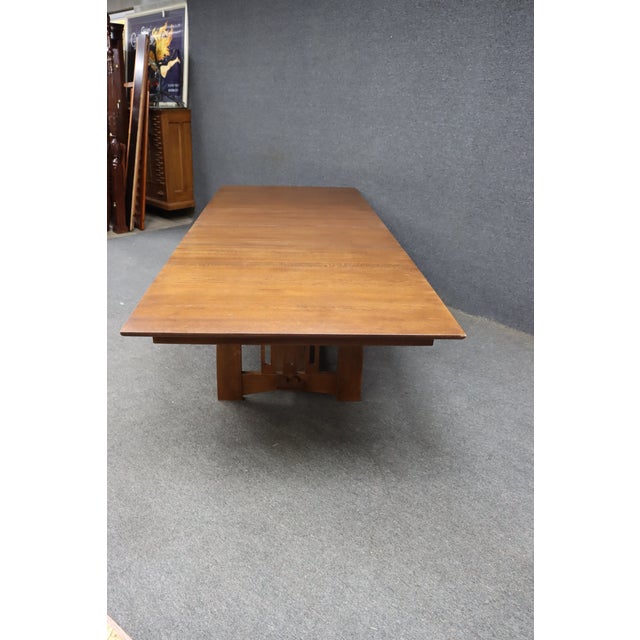 Stickley Highlands Extending Trestle Dining Table For Sale - Image 14 of 17