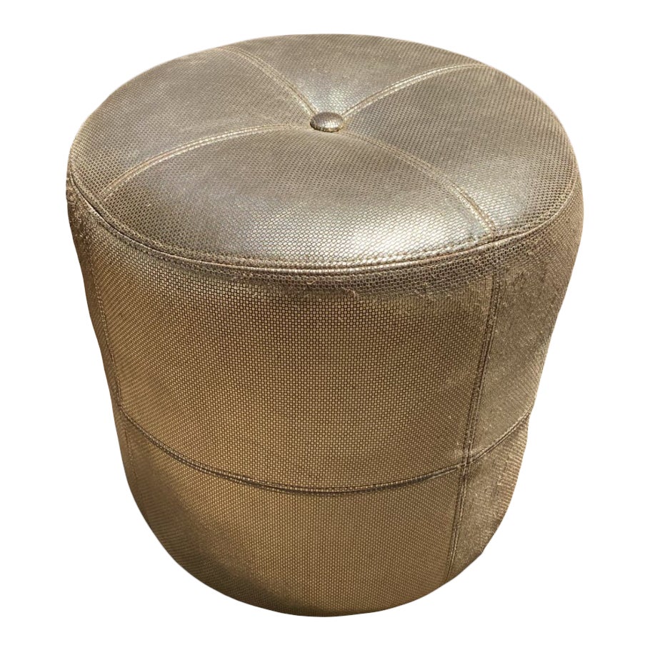 "Rhonda Round Ottoman" in Gold Leather by Century Furniture Chairish