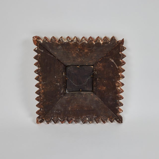 Antique French Giltwood Square Mirror W/Fish Scale Mirror Insets For Sale - Image 14 of 14