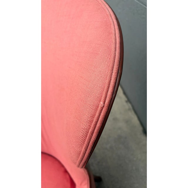 John M Smyth 1940s John M. Smythe Attributed Deco Wingback Arm Chair For Sale - Image 4 of 4