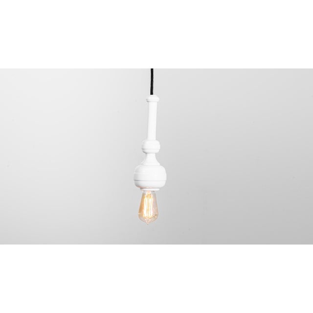 White Ceramic Pendant Lamp For Sale - Image 8 of 13