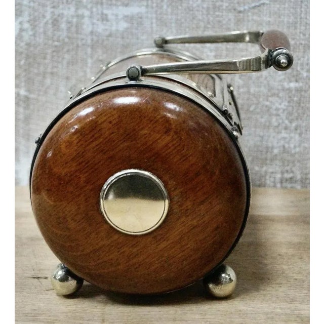 Antique Oak Biscuit Barrel, 1920s For Sale - Image 4 of 9