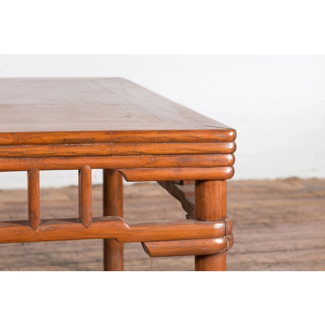 Wood 1900s Antique Square Elmwood Coffee Table For Sale - Image 7 of 12
