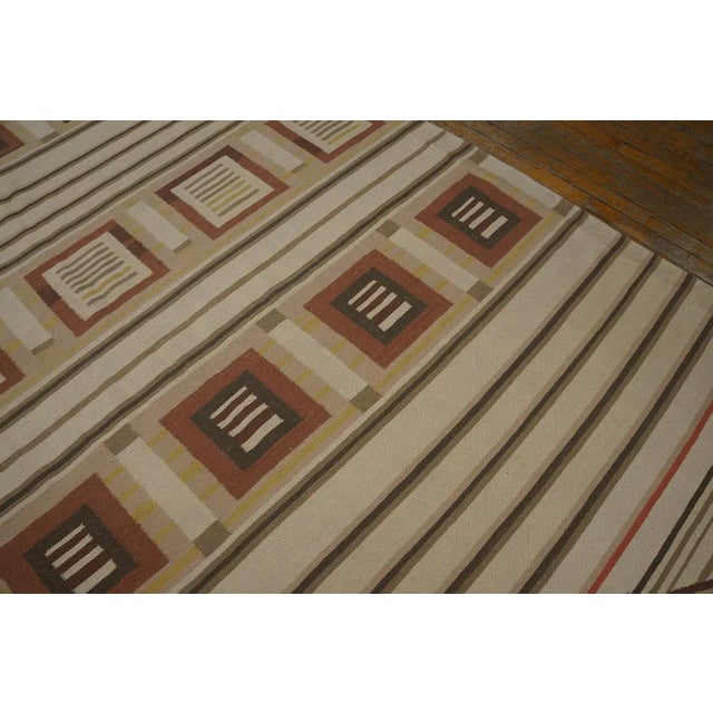 Beige Antique Indian Dhurrie Rug For Sale - Image 8 of 9