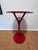 Red Powder-Coated Steel Round Side Table, Jasper Morrison Atlas Style, Sculptural Y-Fork Pedestal Base For Sale In San Francisco - Image 6 of 10