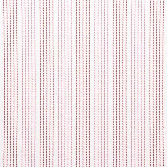 Contemporary Sample - Schumacher Running Stitch Fabric in Red & Pink For Sale - Image 3 of 3