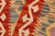 Burnt Orange Retro Turkish Kilim Red Beige Hand-Woven Wool Rug For Sale - Image 8 of 9