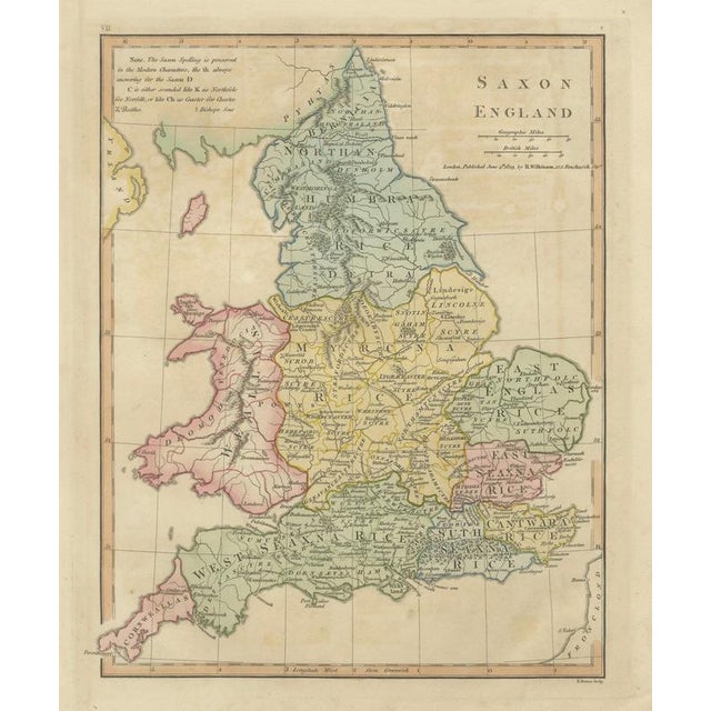 Saxon England Map by Wilkinson, London, 1817 For Sale - Image 3 of 11