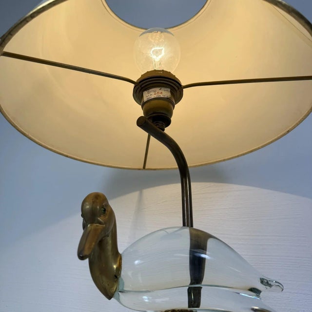 Florence Lamp in Brass with Glass Duck, Italy, 1960s For Sale - Image 12 of 16
