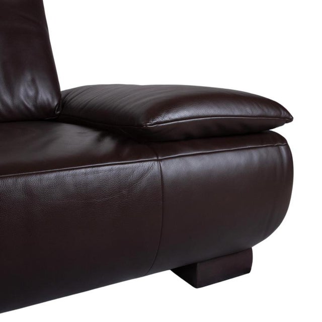Animal Skin Leather Two-Seater Dark Brown Volare Sofa with Manual Function from Koinor For Sale - Image 7 of 16