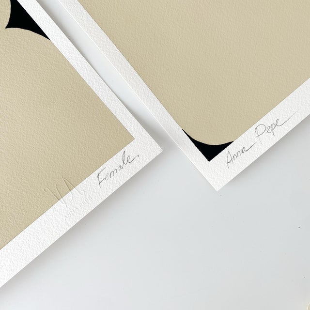 "Female" (2026) Original collectible paintings, set of two. Hand signed and embossed by artist Anna Pepe. Work dimensions:...