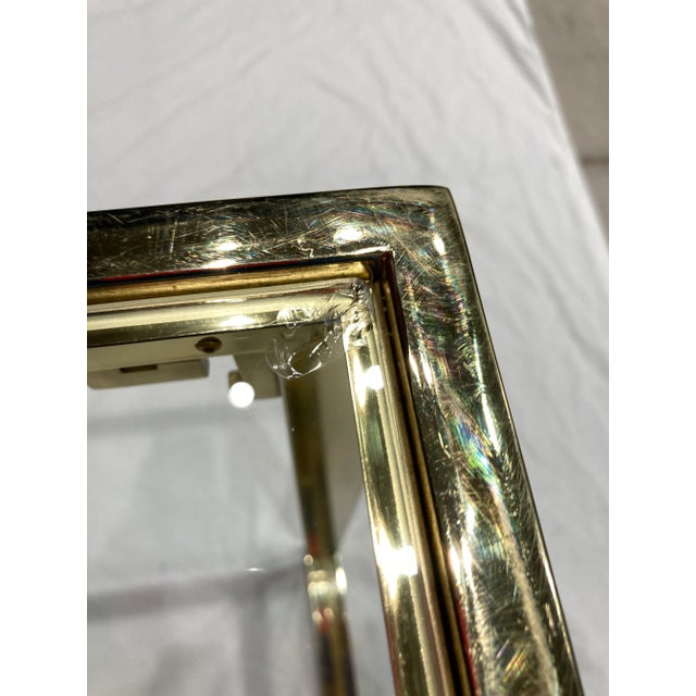Mid-Century Modern Brass Profile Console Sofa Table Having Greek Key Motif in Mastercraft For Sale - Image 12 of 13