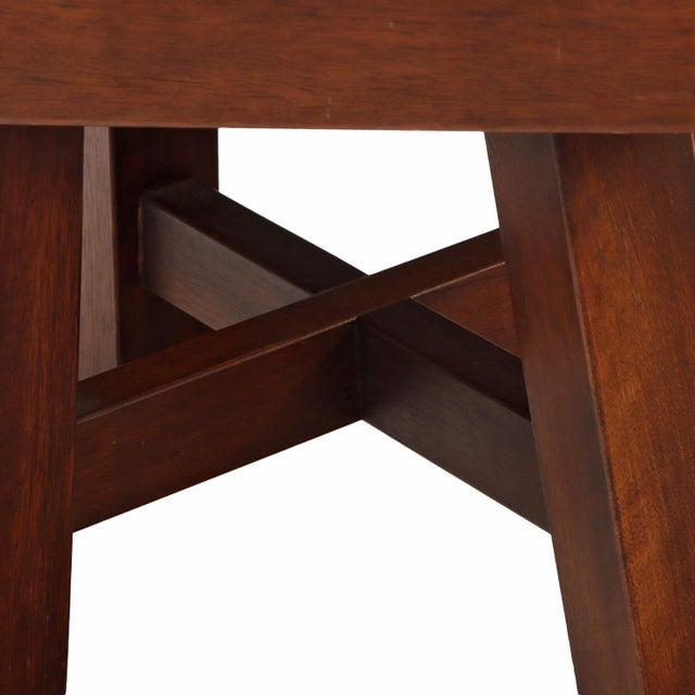 French Mahogany Tile-Top End Table in Brutalist Style, C. 1960 For Sale - Image 4 of 6