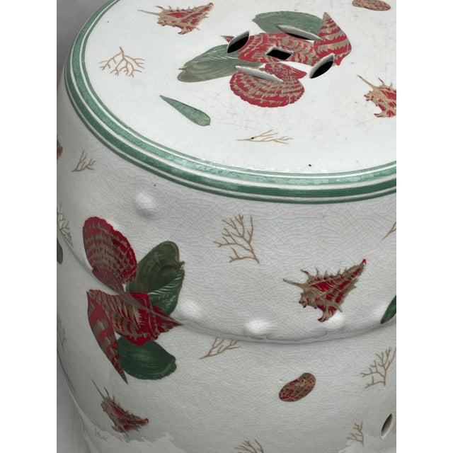 1970s Vintage Garden Seat with Shell Motif For Sale In Miami - Image 6 of 13