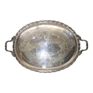 Reed & Barton Large Silver Plated Serving Platter/Tray For Sale