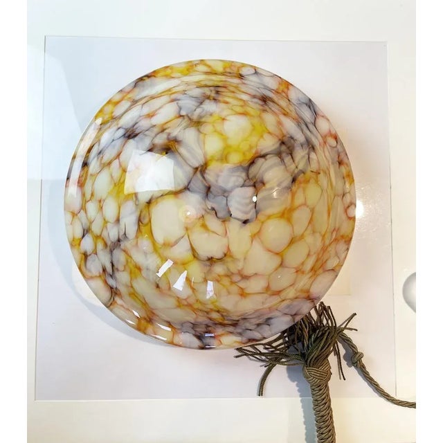 Art Deco Marbled Glass Ceiling Lamp, Germany, 1940s For Sale - Image 3 of 11