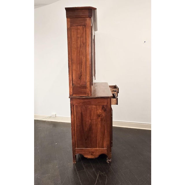 Wood Circa 1780 Walnut Buffet Deux Corps Cabinet For Sale - Image 7 of 13