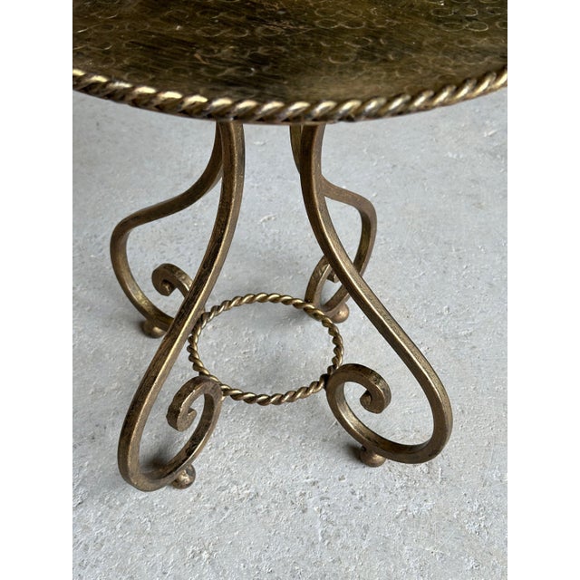 Vintage Spanish Gilt Iron Martini Drinks Table, 1950s For Sale - Image 9 of 17
