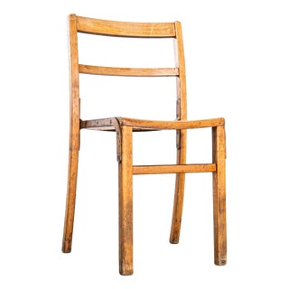 Beech and Iron Stacking School Dining Chairs, 1940s For Sale