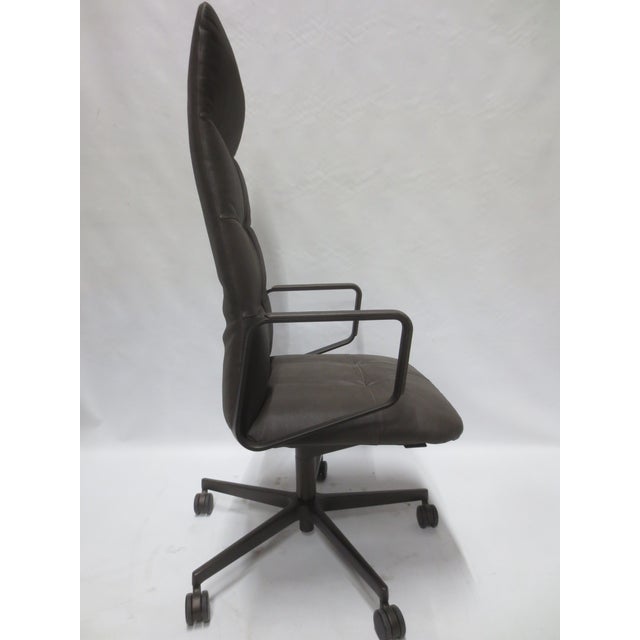 2010s Walter Knoll Leadchair Soft Executive High Back Office Chair in Cigar (New) For Sale - Image 5 of 8
